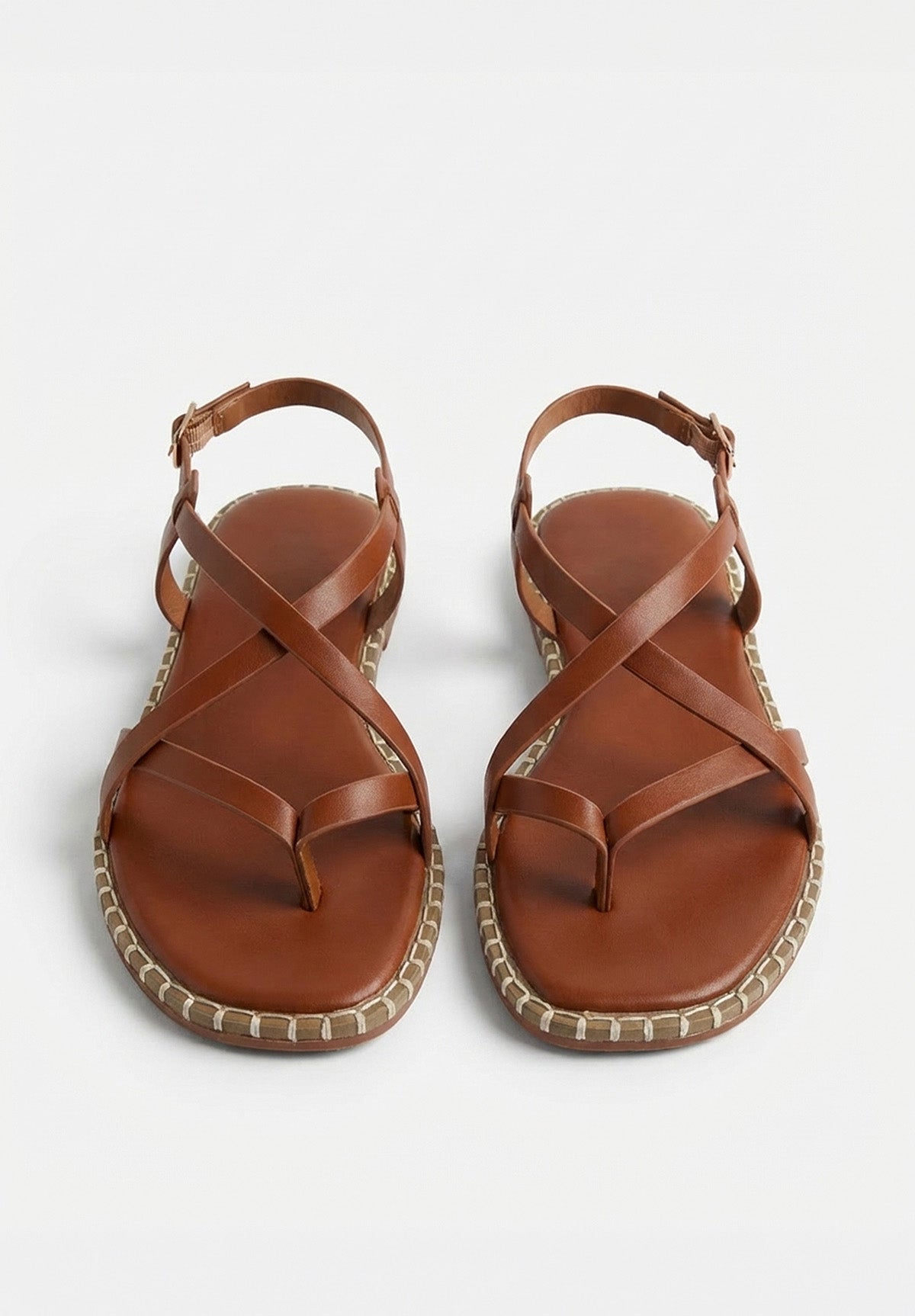 Wrapped Tight Tan Strappy Sandals