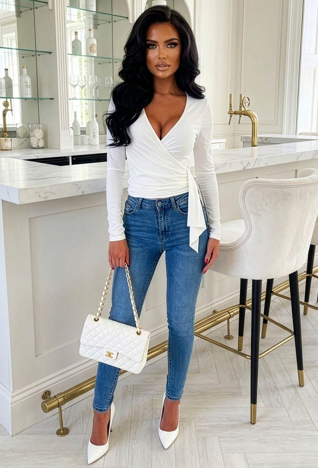 Sweet Nothings White Drape Top